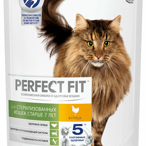 Perfect Fit корм для пожилых кошек Курица