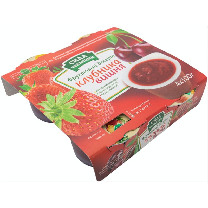 

Десерт фруктовый Сила традиции клубника, вишня 4х100 г