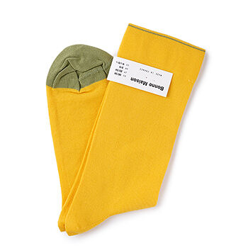 Носки унисекс Plain Mimosa высокие жёлтые, Bonne Maison, размер 36/38, Франция