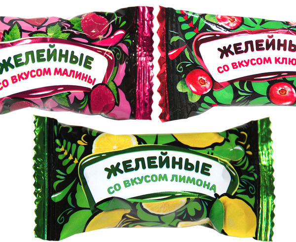 Конфеты глазированные КФ НОВГОРОДСКАЯ Микс желейные со вкусом малины/клюквы/лимона вес 
