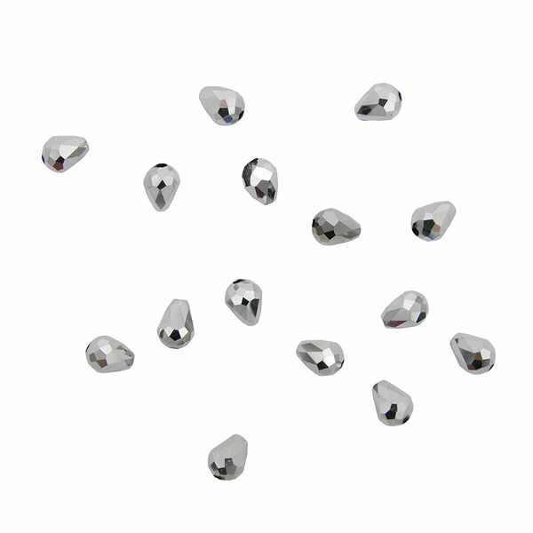 11349 Бусины стеклянные, 5*7мм, 15шт/упак(2-серебро)