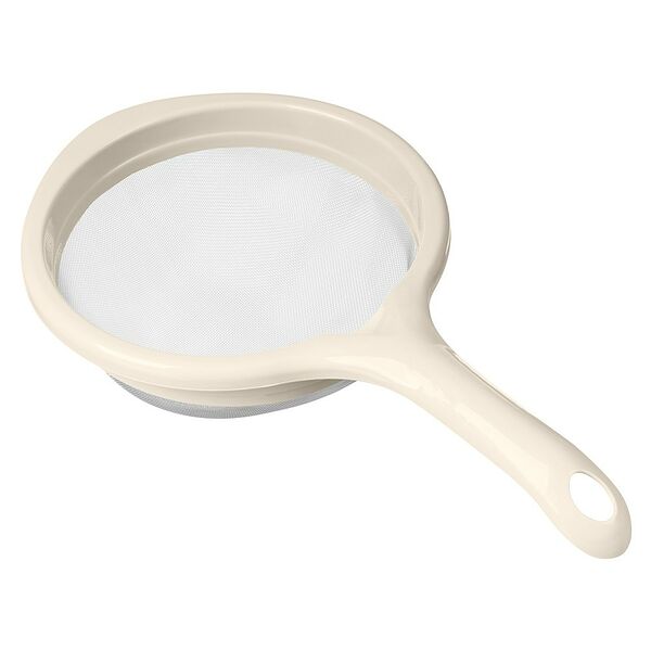 Дуршлаг-сито с ручкой, 20 см, светло-бежевый, пластик