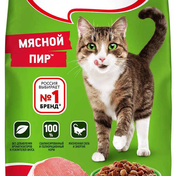 Kitekat сухой корм для кошек Мясо