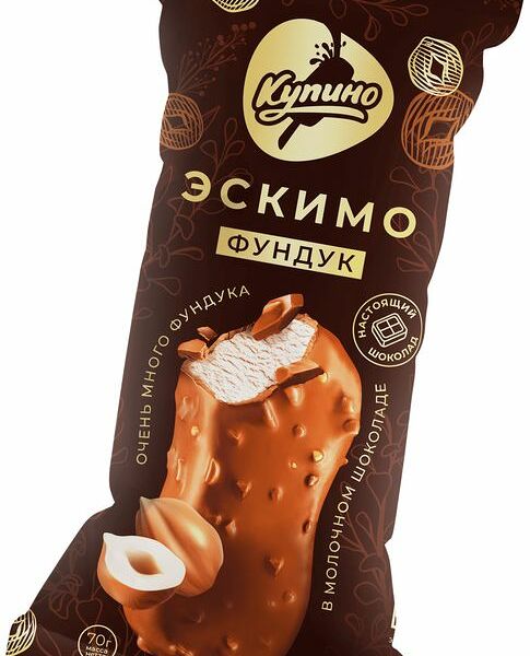 Мороженое Купино Фундук сливочное в молочном шоколаде эскимо 8% 70г