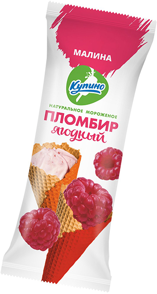 

Мороженое Купино Пломбир ягодный малина рожок с шоколадной глазурью 95 г