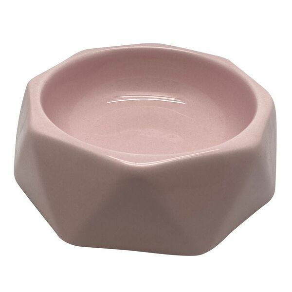 Миска для животных FOXIE Diamond розовая керамическая 15,5х15х5см