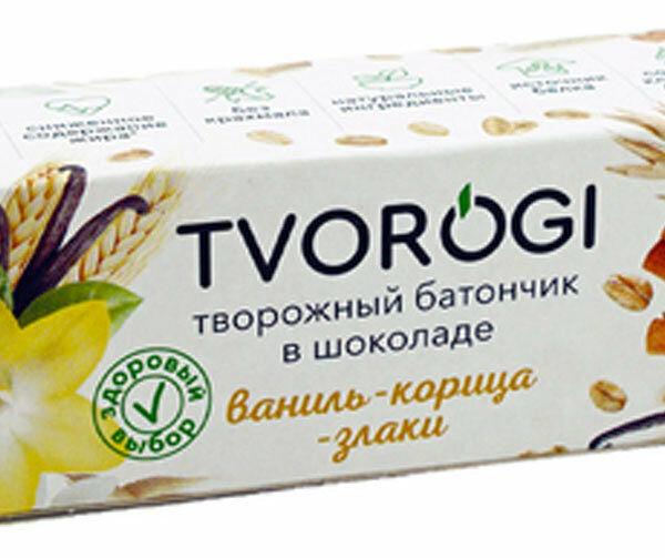 Сырок творожный ваниль-корица-злаки глазированный 15% ТМ Tvorogi (Твороги)