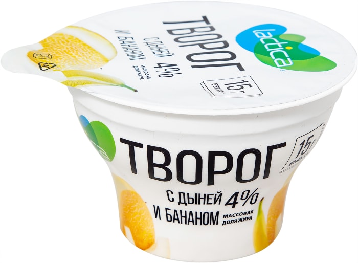 

Творог Lactica дыня-банан 4%