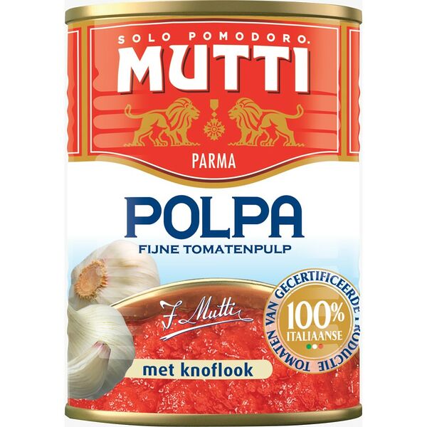 Мелконарезанные томаты с чесноком 400 гр ТМ Mutti ж/б