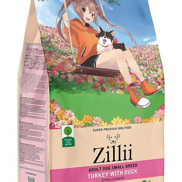 ZILLII Dog Small Breed Индейка/Утка для собак 800 г