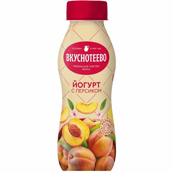 Йогурт Вкуснотеево с персиком 2%, 280мл