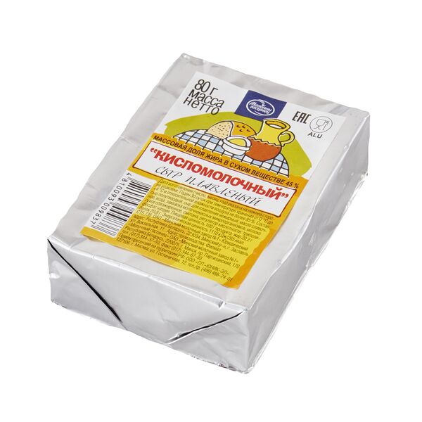 Сыр плавл. к/м жир. 45% бр. 80г Малочны гасцiнец