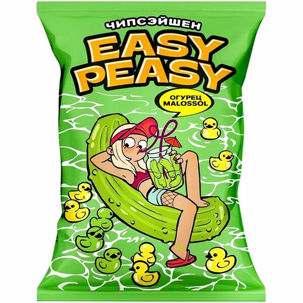 Чипсы картофельные Easy Peasy со вкусом малосольного огурца 50 г