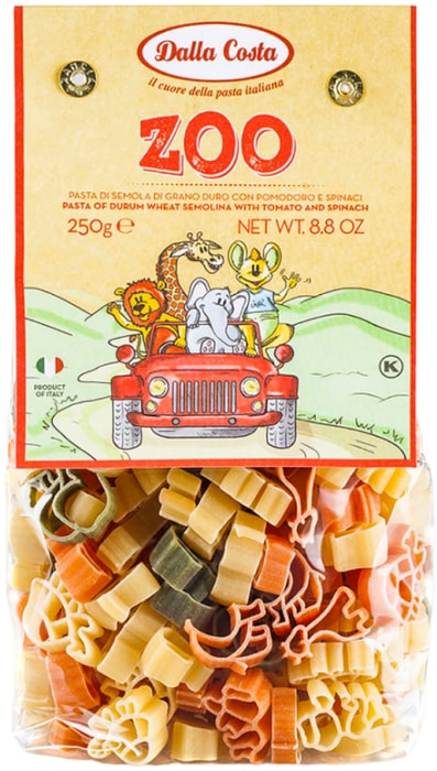 

Макароны Dalla Costa Zoo фигурные с томатами и шпинатом 250 г