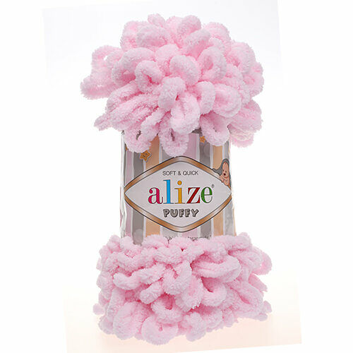 Пряжа Alize 'Puffy' 100г 9м (100% микрополиэстер)(31 св.розовый)