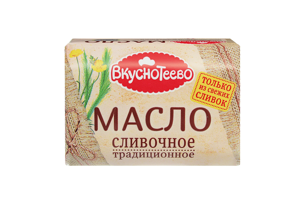 Масло сливочное традиционное Вкуснотеево 82,5%