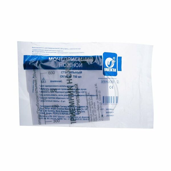 Мочеприемник Inekta ножной стерильный 750 мл