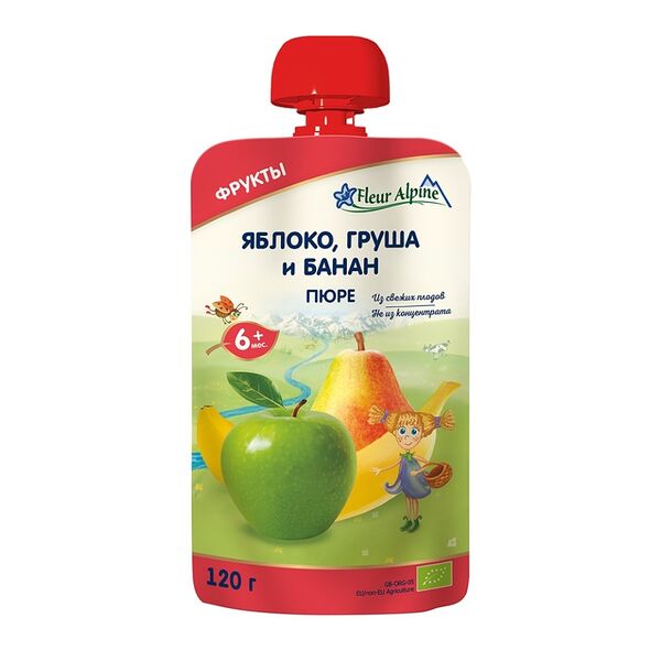 Пюре детское Fleur Alpine Яблоко, груша и банан