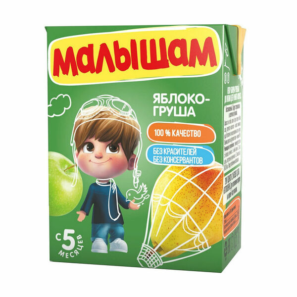 Нектар детский Фрутоняня Малышам яблоко-груша, неосветленный, с 5 месяцев