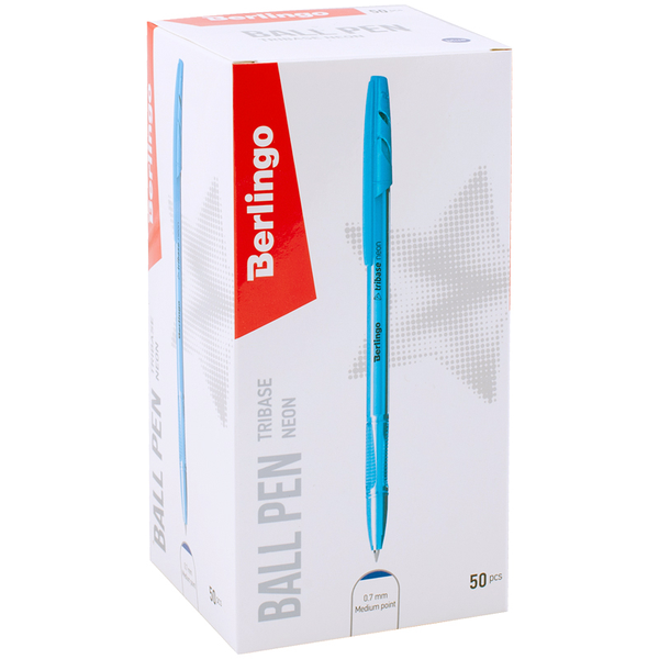Ручки шариковые Tribase синие, 0,7 мм, 50 шт ТМ Berlingo (Берлинго)