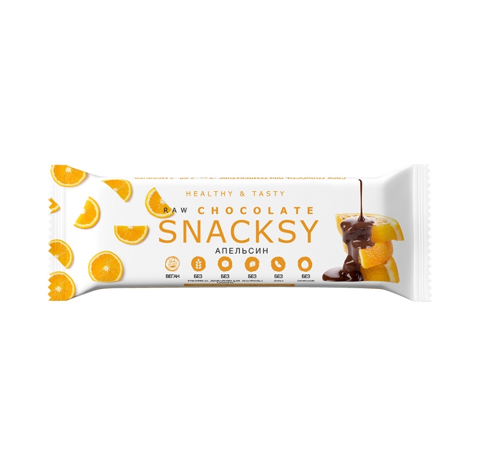 

Батончик шоколадный Snacksy Raw chocolate с апельсином 55 г