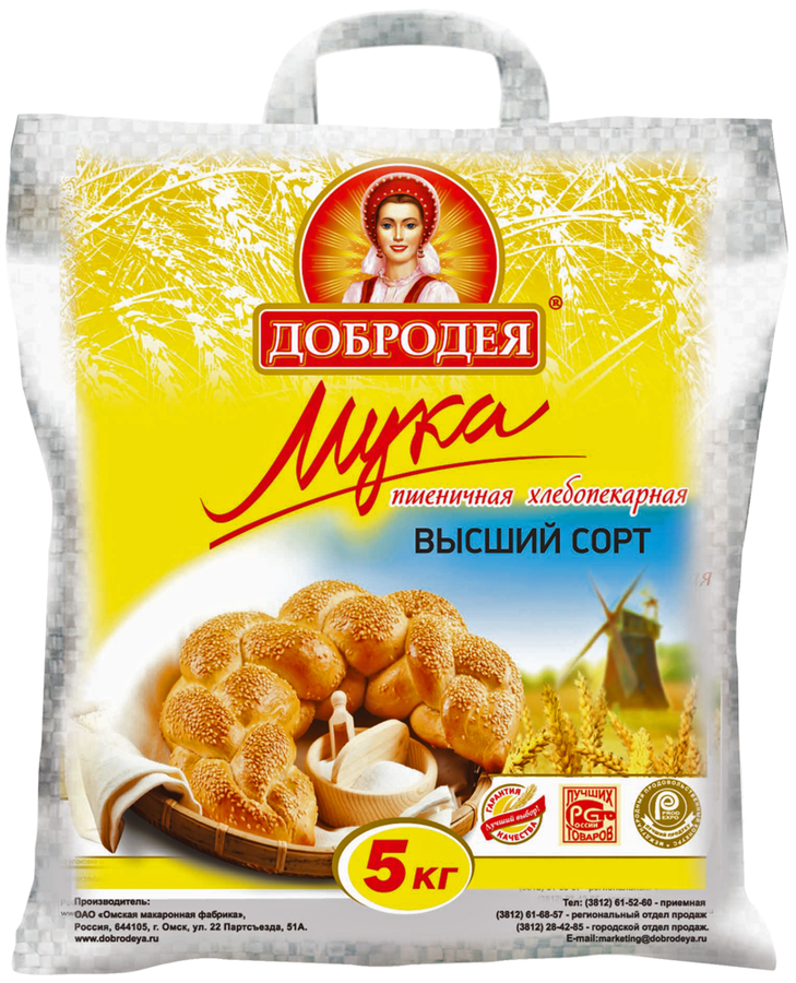 

Мука Добродея пшеничная Высший сорт 5 кг