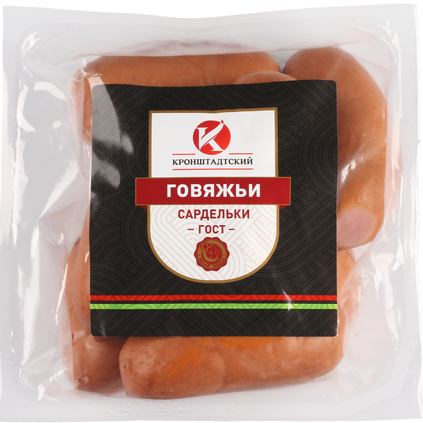 Сардельки КРОНШТАДТСКИЙ Говяжьи ГОСТ н/о вес до 1.2 кг