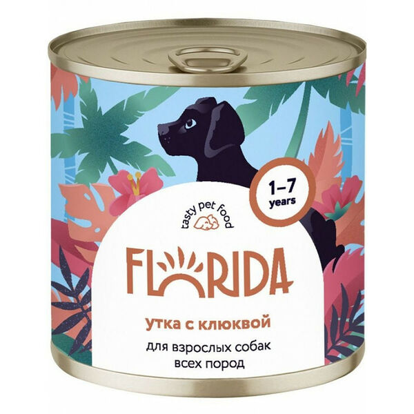 Консервы Florida для собак с уткой и клюквой 240 г