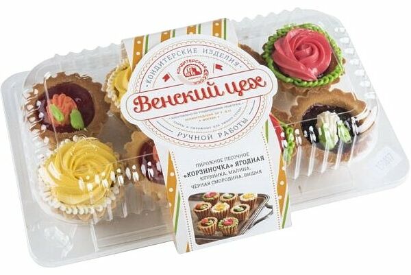 Набор песочных пирожных Корзиночка ягодная Венский цех