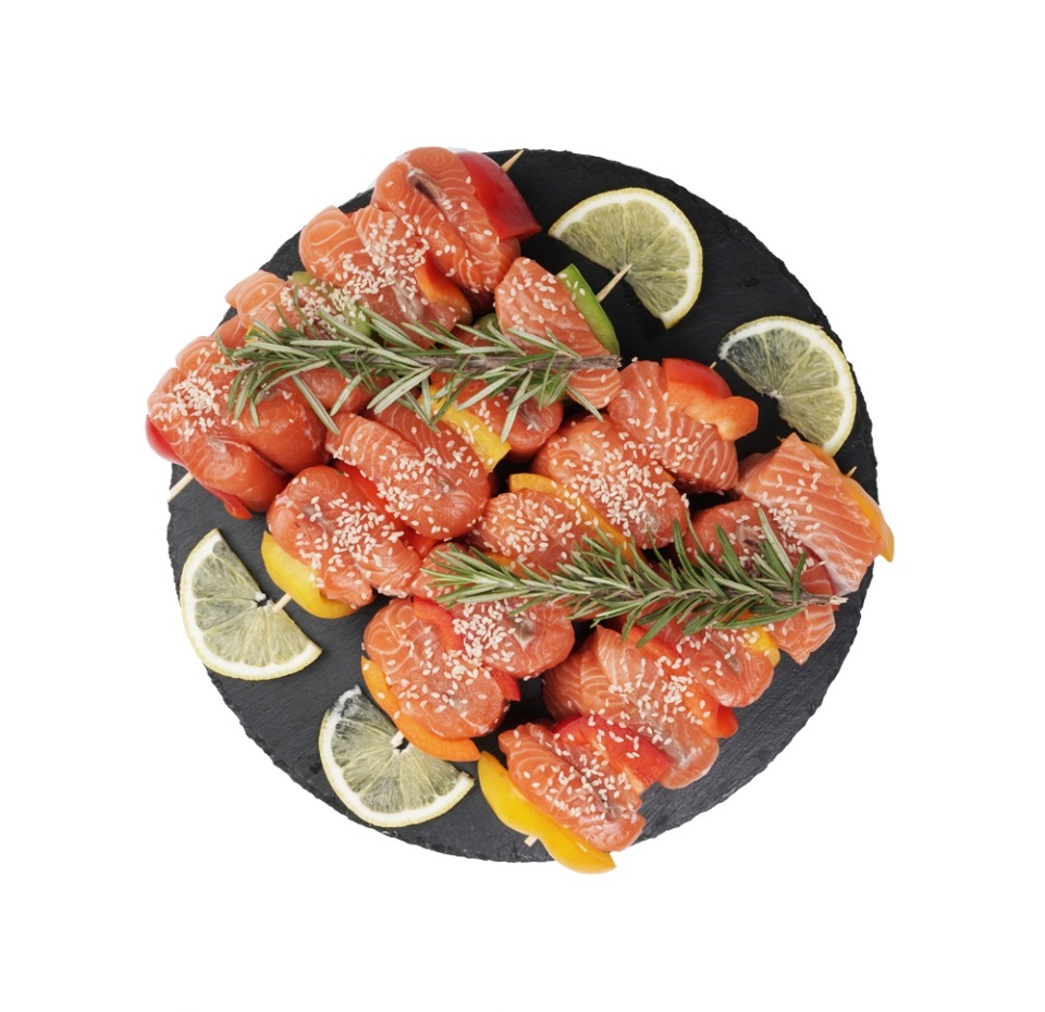 

Шашлык из семги с овощами и кунжутом для запекания, вес