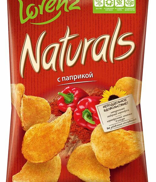 Чипсы картофельные Lorenz Naturals с паприкой, 100г