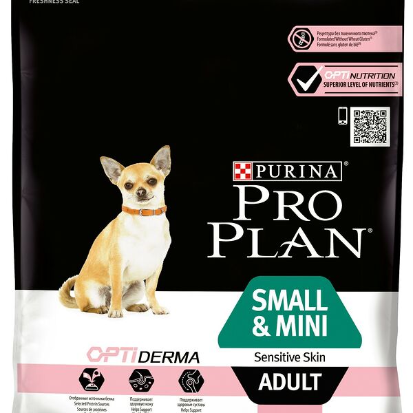 Pro Plan Small & Mini Adult Sensitive Skin корм для взрослых собак мелких и карликовых пород Лосось