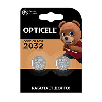 Батарейки CR 2032, Opticell, 2 шт., Китай