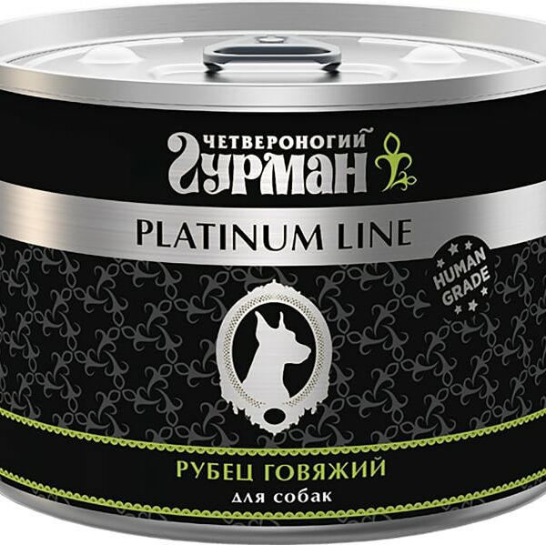 Влажный корм для собак Четвероногий Гурман Platinum line Рубец говяжий 525г