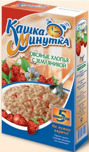 Хлопья б/п Кашка-минутка с земляникой 185г