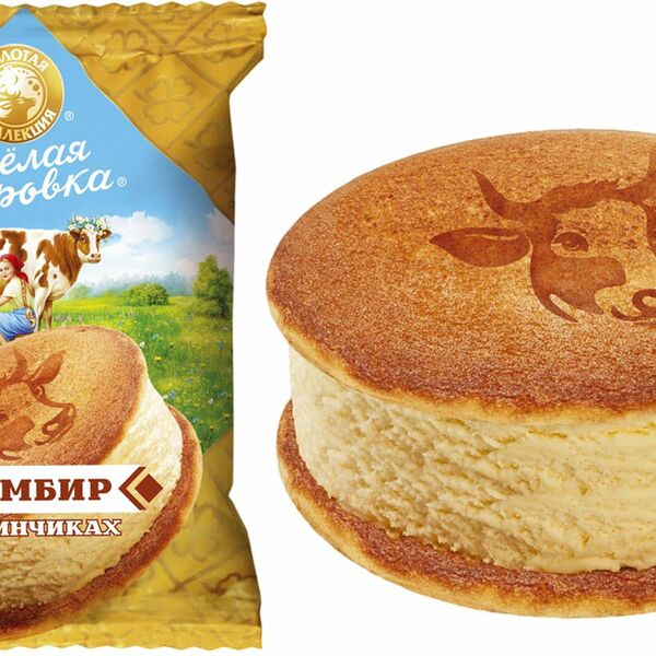 Пломбир Веселая Коровка с топленым молоком на блинчиках 12% 74г