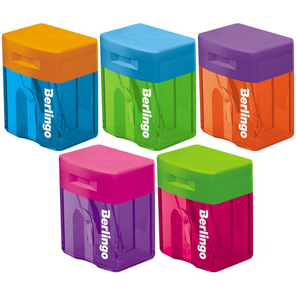 Точилка для карандашей Berlingo Fuze с контейнером, в ассортименте