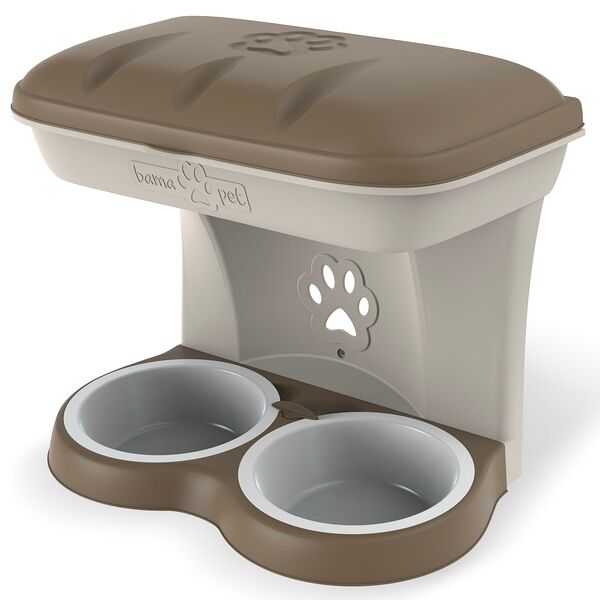 Bama Pet миска для собак настенная двойная 2,2 л., Бежевый