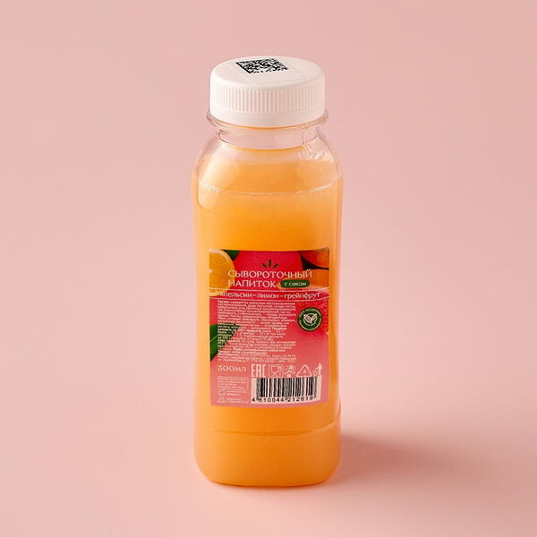 Сывороточный молочный напиток с соком апельсин, лимон, грейпфрут