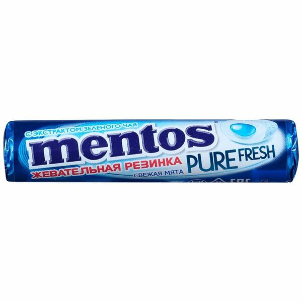 Жевательная резинка Mentos Pure Fresh Свежая мята, 15.5г