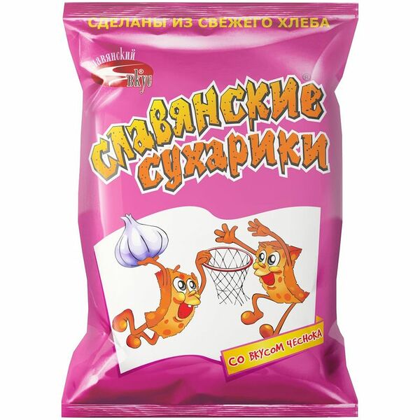 Сухарики Славянские ржаные со вкусом чеснока, 40 г