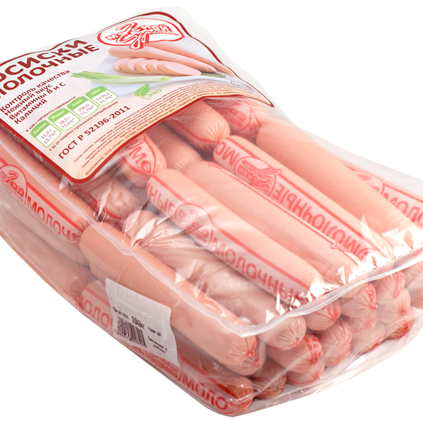 Сосиски МЯСНОЙ ГУРМАН Молочные кат. Б  вес 