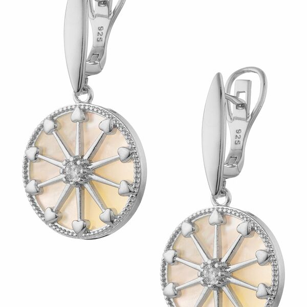 RONDA S/S 23 Серьги E283c,бижутерный сплав,фианиты,перламутр