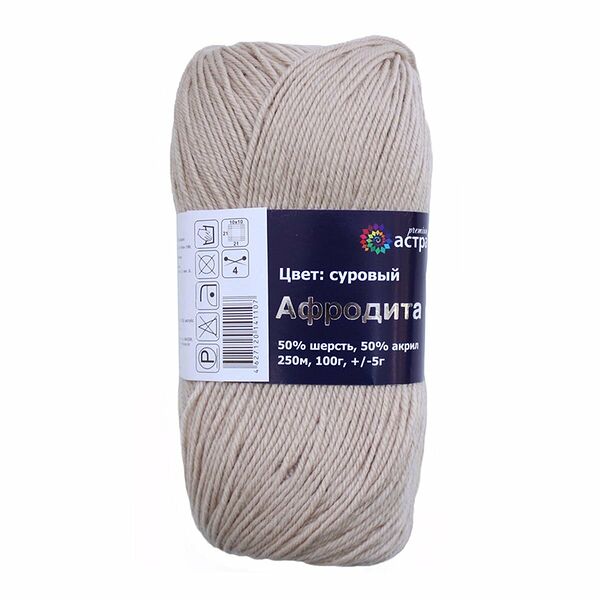 Пряжа Astra Premium 'Афродита' 100гр. 250м (50% шерсть, 50% акрил)(08 суровый),шт