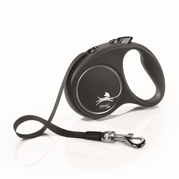 Flexi рулетка Black Design S до 15 кг 5 м лента Серебряный