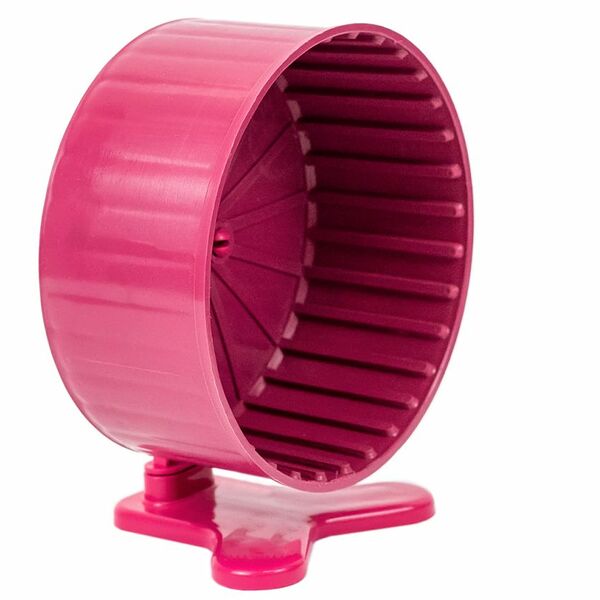 HOMEPET Колесо для грызунов с подставкой полузакрытое пластиковое рубиновое d14см