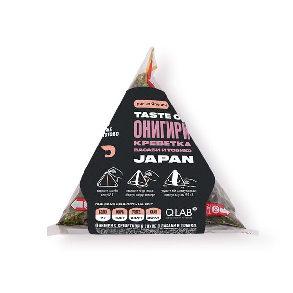 Онигири с креветкой в соусе с васаби и тобико Taste of, «Уже готово» 110 г, Россия