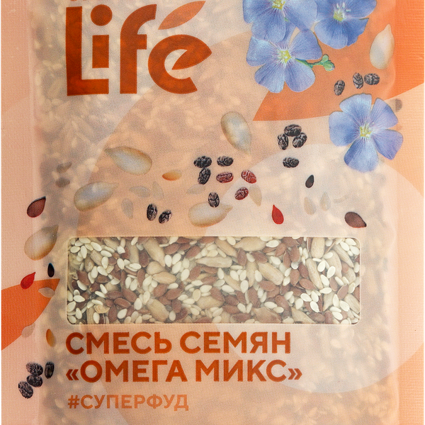 Смесь семян ЛЕНТА LIFE Омега микс, 100г