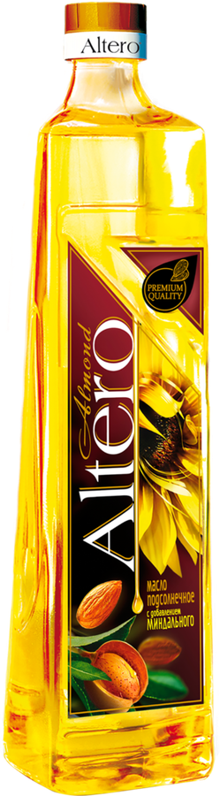 Масло подсолнечное Altero Almond рафинированное с маслом миндаля, 810 мл