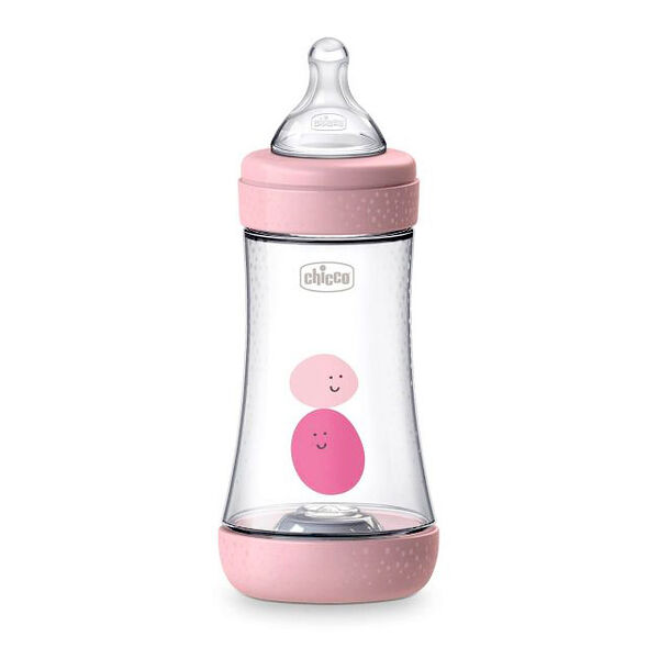 Chicco бутылочка для кормления пластик Perfect 5 розовый 2м+ 240мл